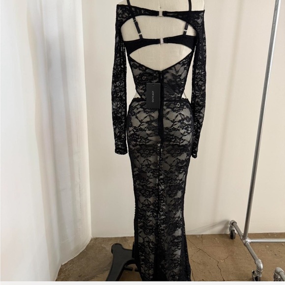 Elegant Black Lace Women Dress - Picture 4 of 7